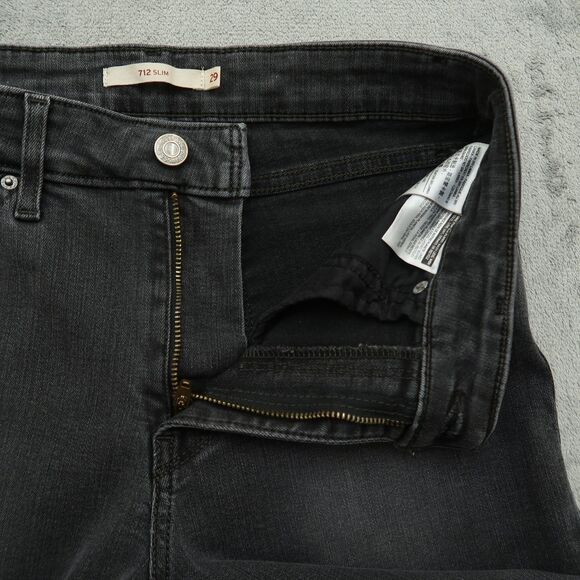 Levi's 712 Jeans Women's Size 29 Gray Mid-Rise Slim Straight Denim 29" Inseam - Picture 2 of 16